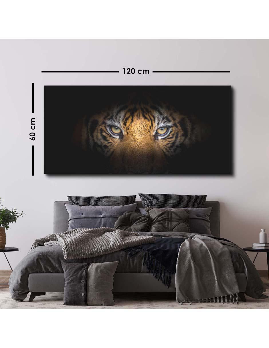 Cuadro decorativo Canvas Art Mirada de tigre con barniz a registro