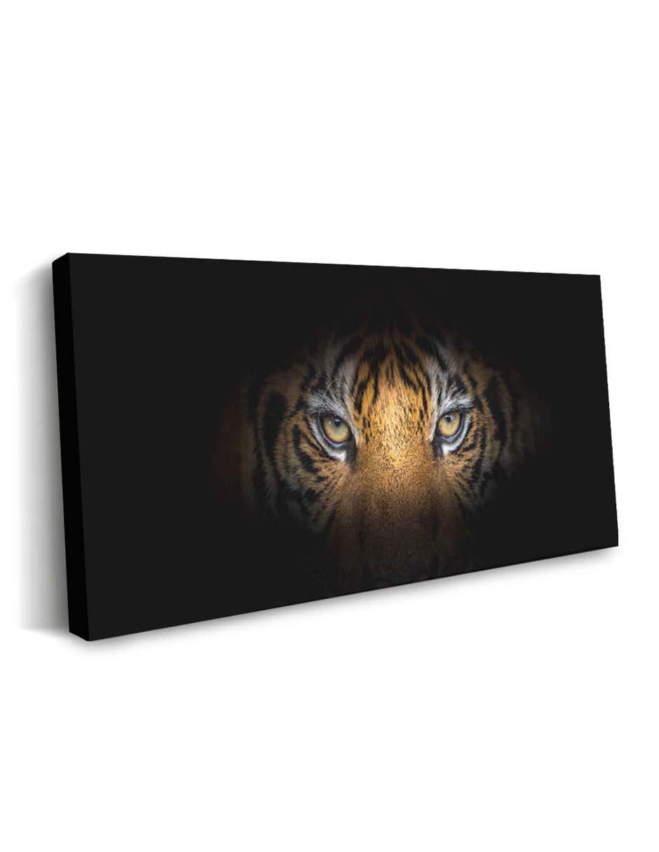 Cuadro decorativo Canvas Art Mirada de tigre con barniz a registro