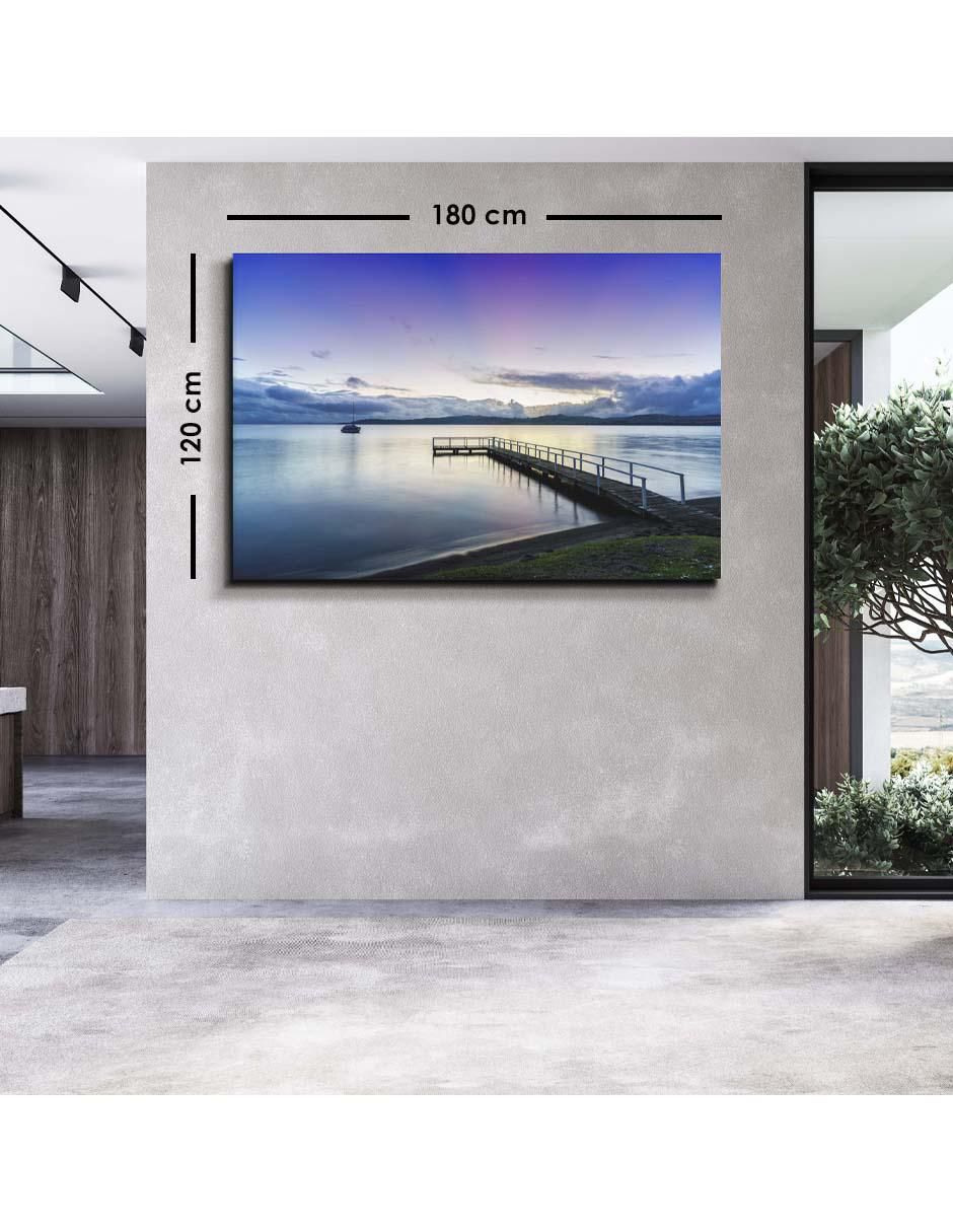 Cuadro decorativo Canvas Art Un muelle con vista fenomenal con barniz a registro
