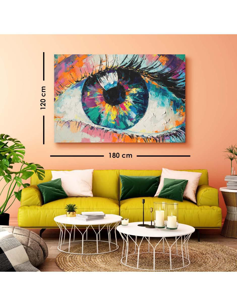 Cuadro decorativo Canvas Art Ojo humano de pintura al óleo con barniz a registro