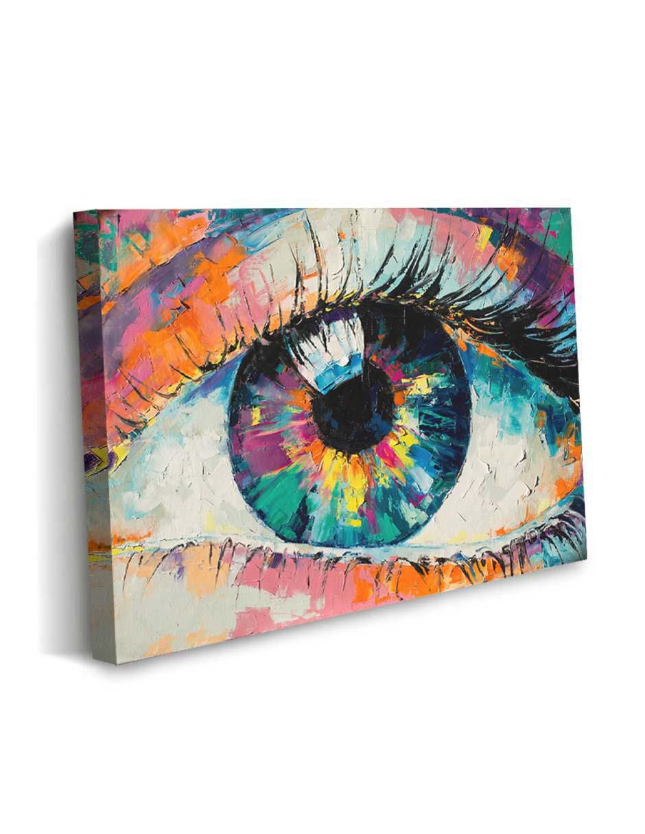 Cuadro decorativo Canvas Art Ojo humano de pintura al óleo con barniz a registro