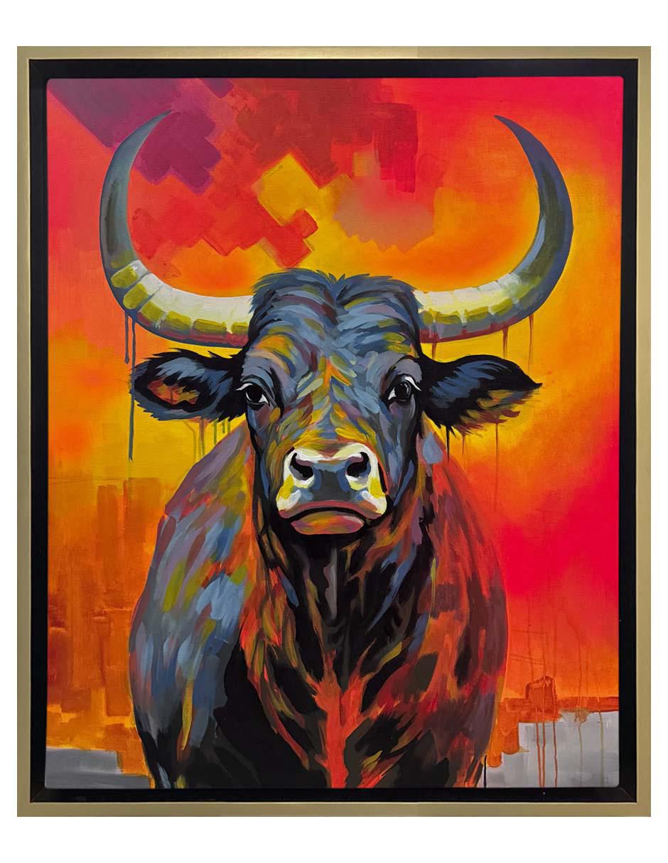 Pintura Bull Ii técnica acrílico Animalart