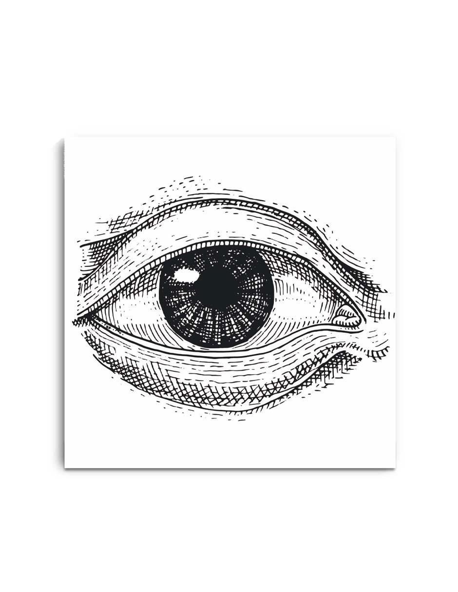 Cuadro decorativo Canvas Art Ojo pintado en tinta con barniz a registro
