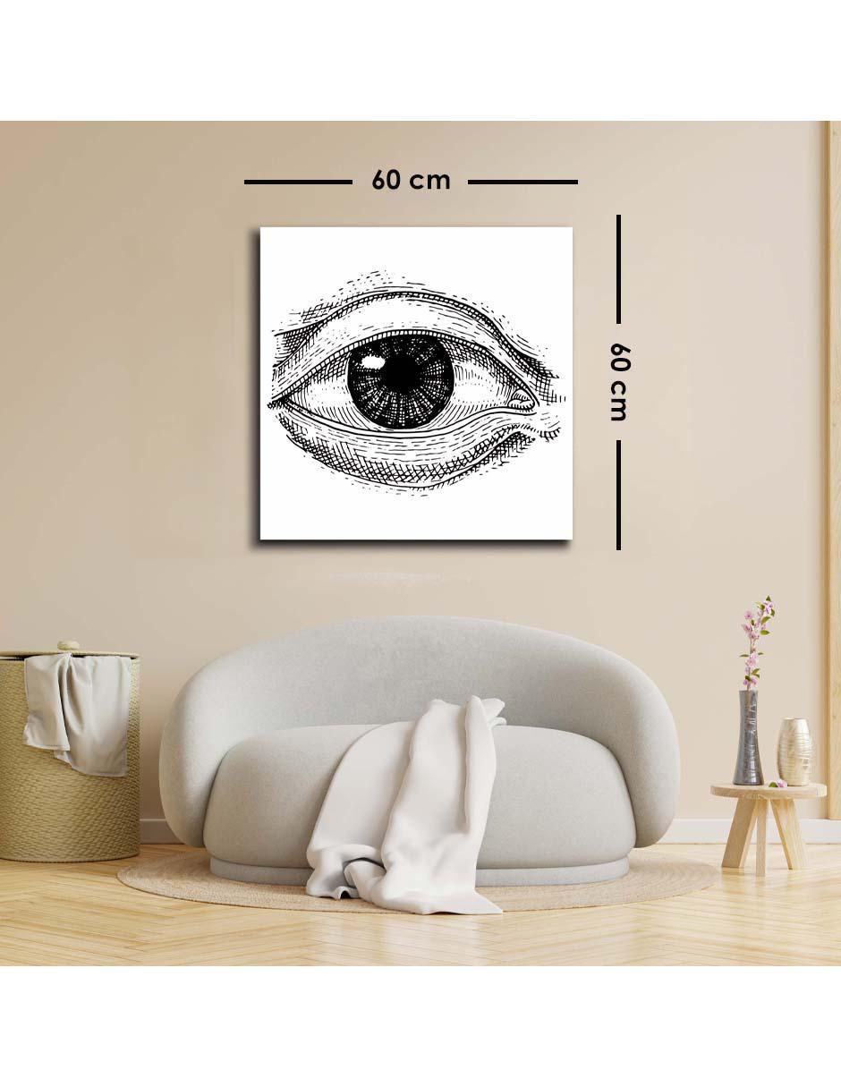 Cuadro decorativo Canvas Art Ojo pintado en tinta con barniz a registro