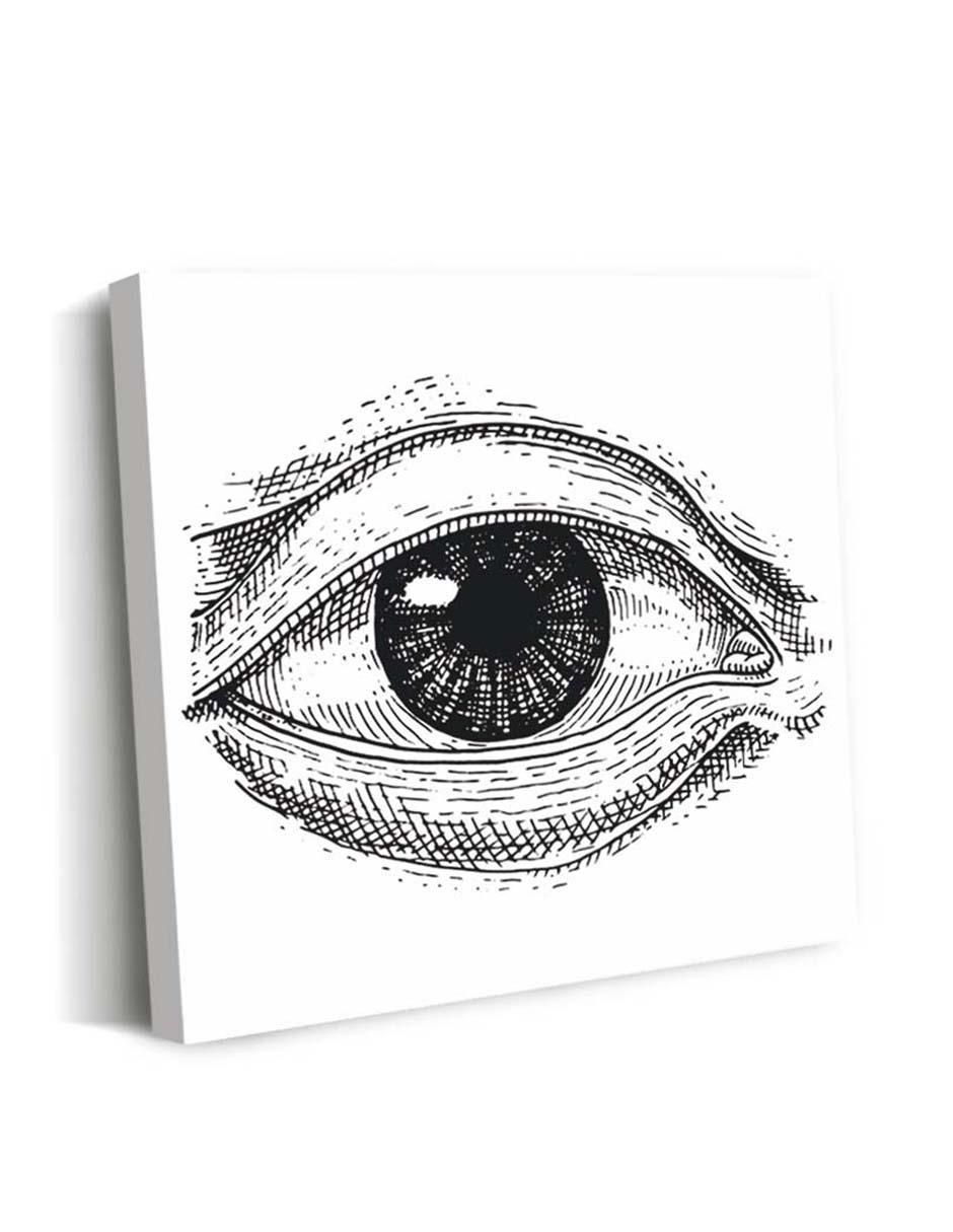 Cuadro decorativo Canvas Art Ojo pintado en tinta con barniz a registro