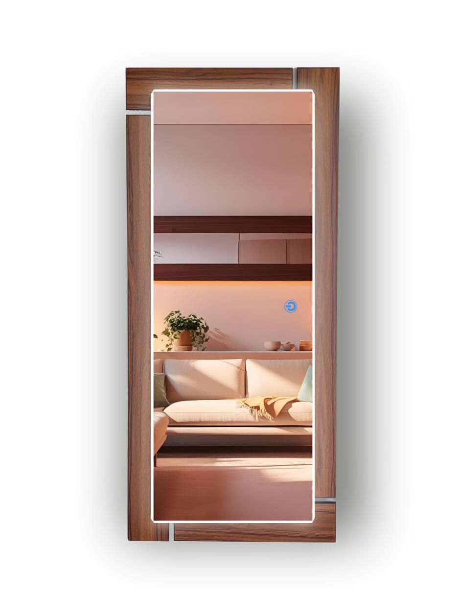 Espejo rectangular con luz led luminous oak