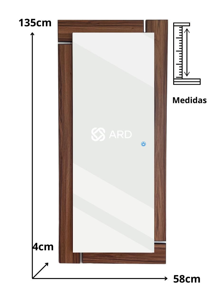 Espejo rectangular con luz led luminous oak 9