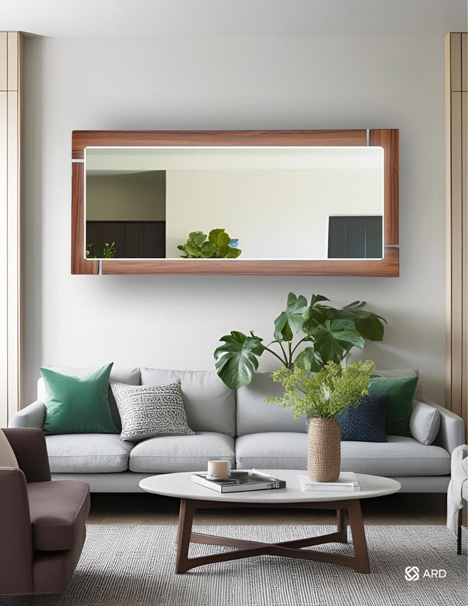 Espejo rectangular con luz led luminous oak