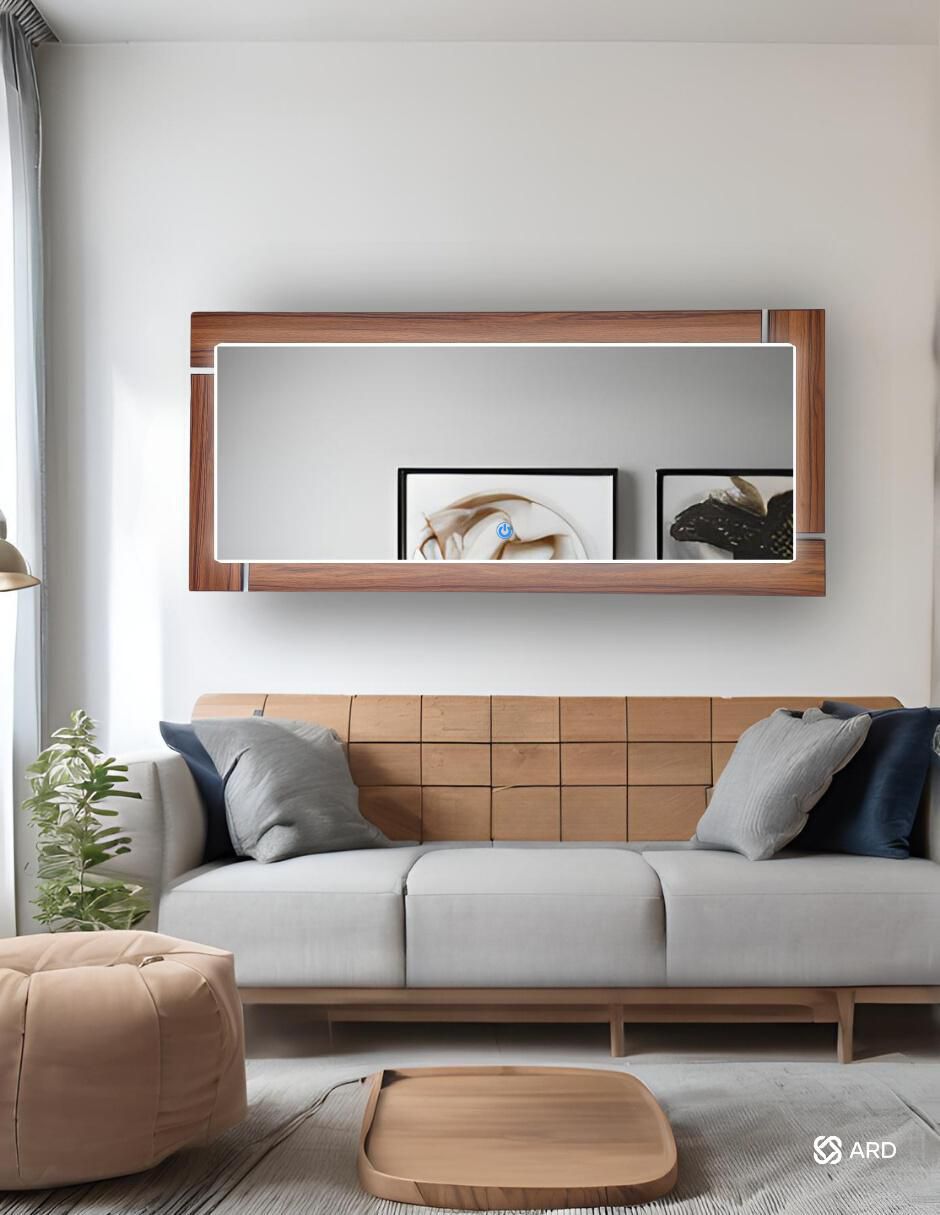 Espejo rectangular con luz led luminous oak