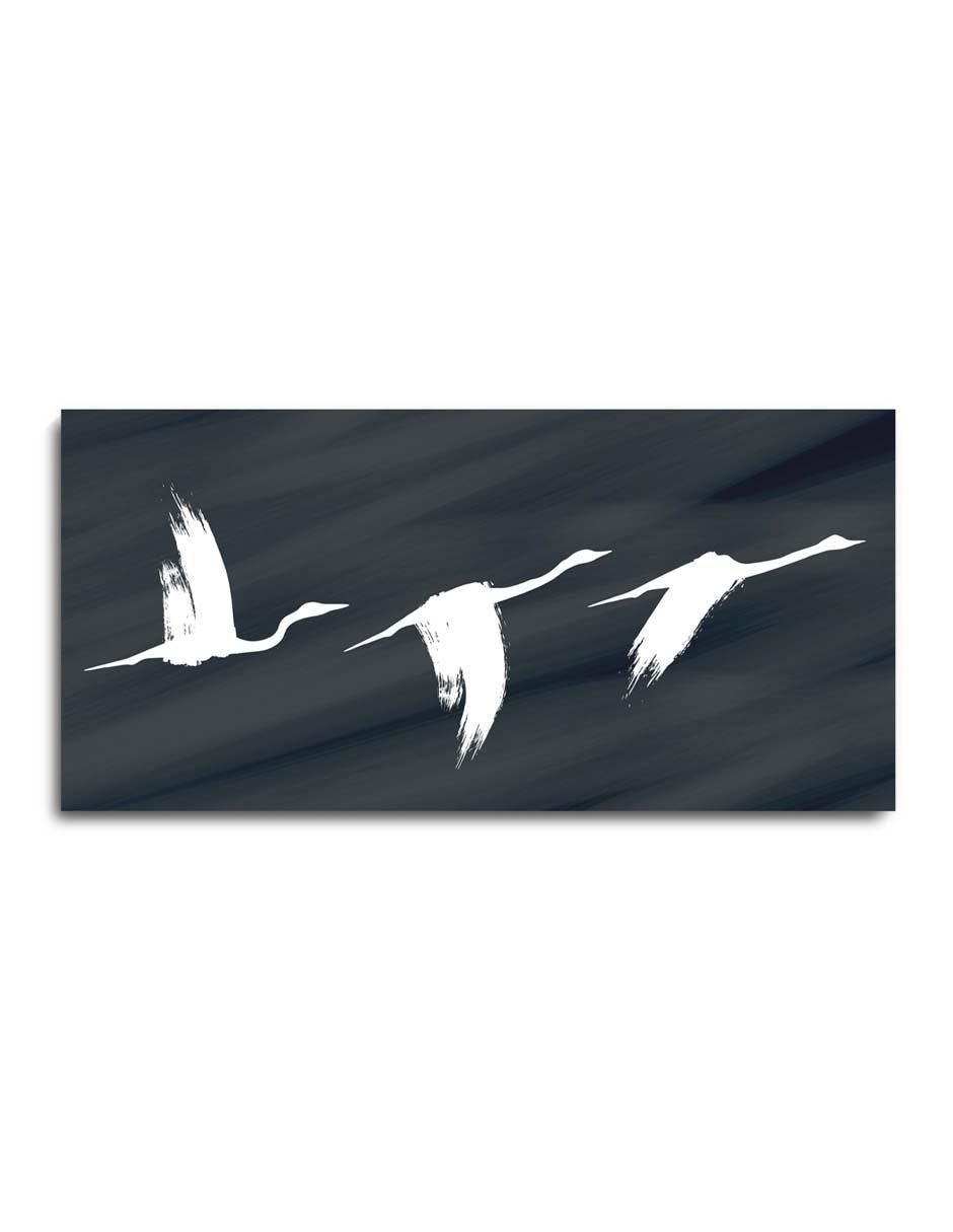 Cuadro decorativo Canvas Art Parvada de gaviotas volando con barniz a registro