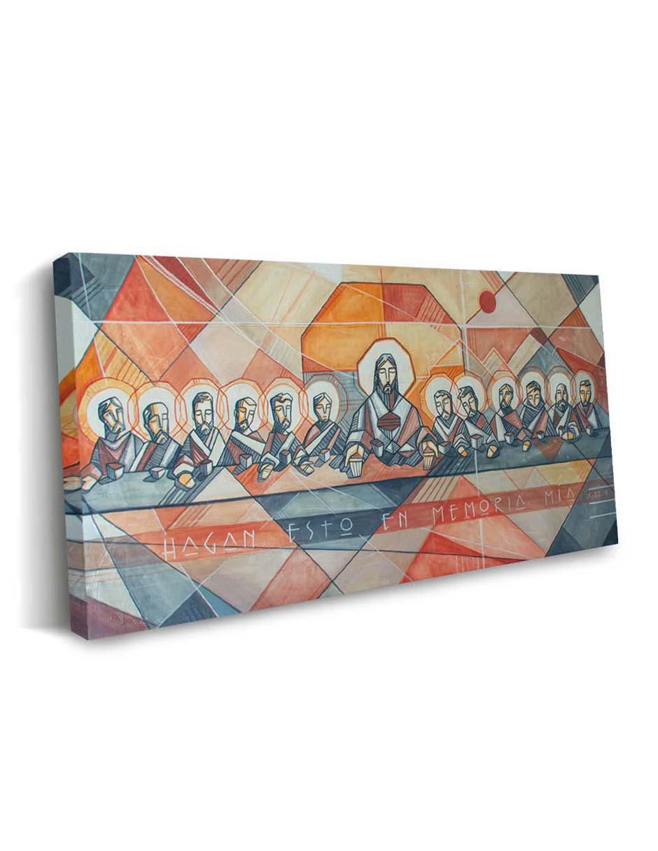 Cuadro decorativo Canvas Art Pintura de Jesucristo y sus discípulos con barniz a registro