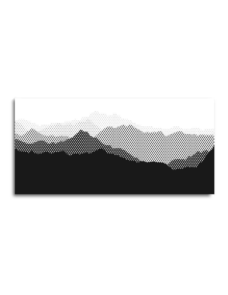 Cuadro decorativo Canvas Art Paisaje de puntos montañosos con barniz a registro