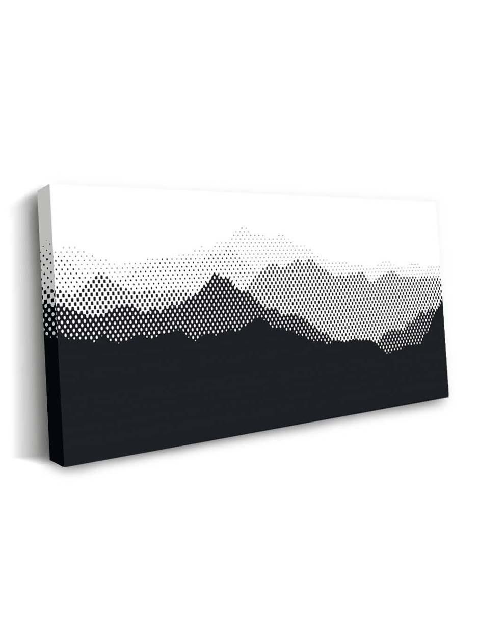Cuadro decorativo Canvas Art Paisaje de puntos montañosos con barniz a registro