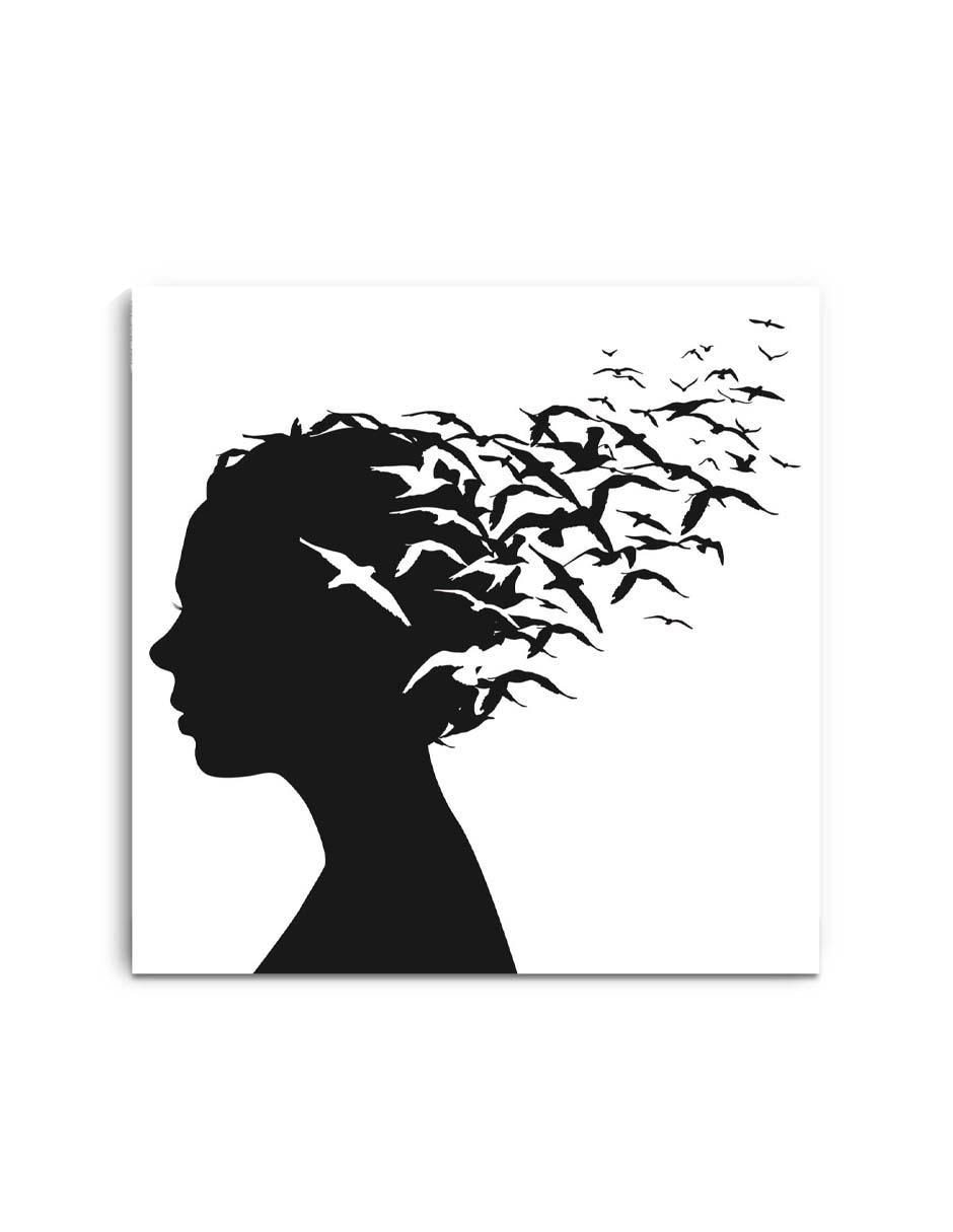 Cuadro decorativo Canvas Art Pájaros volando de su cabeza con barniz a registro