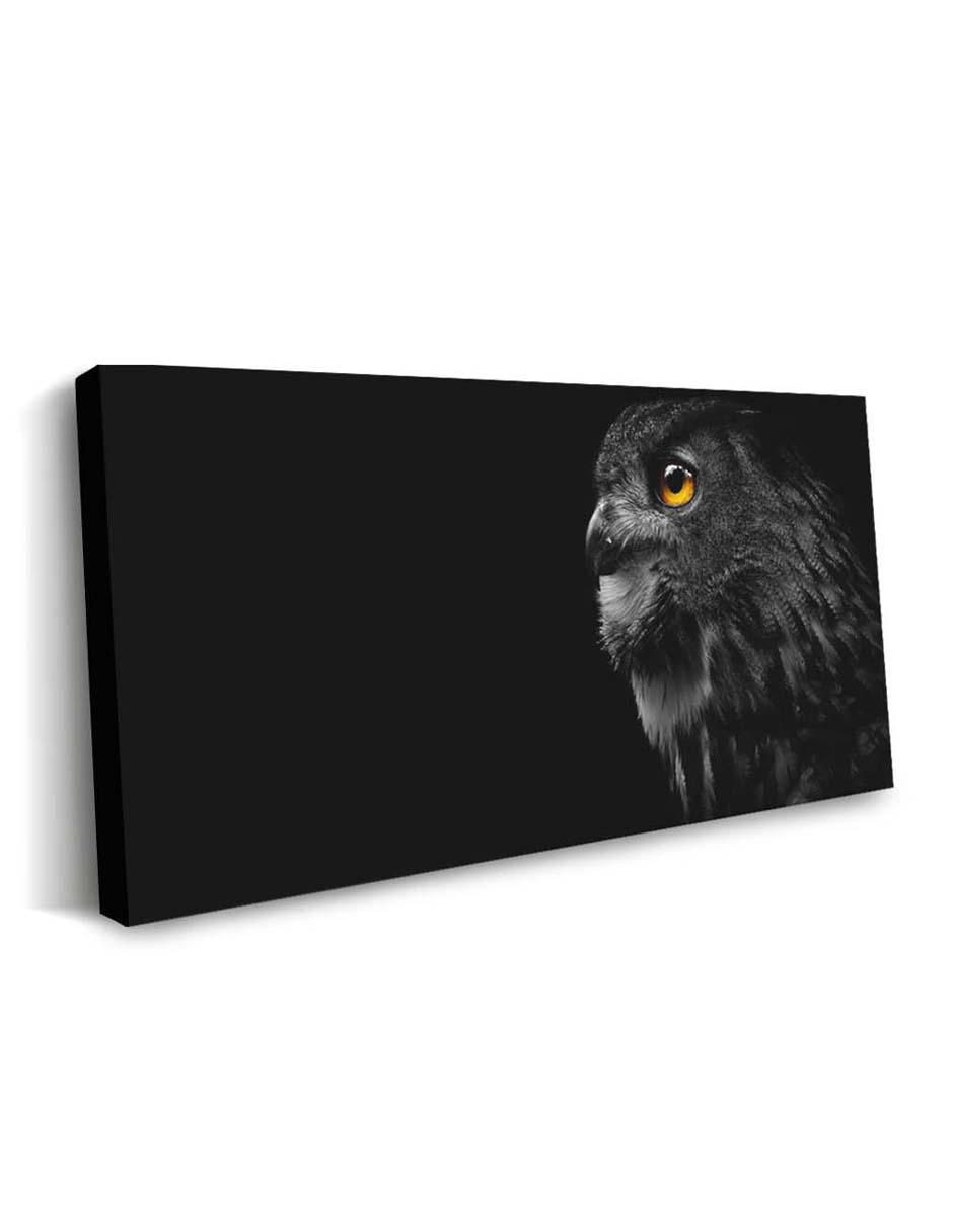 Cuadro decorativo Canvas Art Gran búho con barniz a registro
