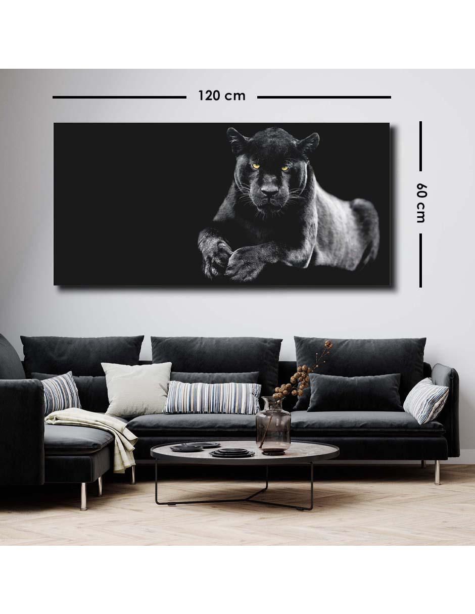 Cuadro decorativo Canvas Art Puma en la obscuridad con barniz a registro