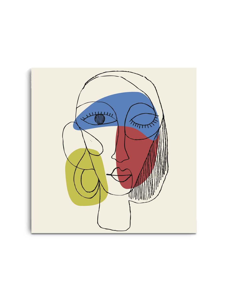 Cuadro decorativo Canvas Art Retrato abstracto de mujer con barniz a registro