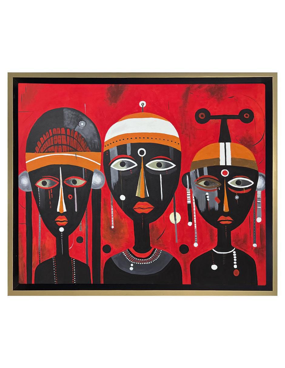 Pintura Guardianes Del Espíritu Tribal técnica acrílico Tribal Pintura Guardianes Del Espíritu Tribal técnica acrílico Tribal
