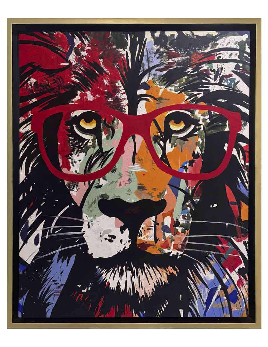 Pintura Intellectual Lion técnica acrílico Animalart Pintura Intellectual Lion técnica acrílico Animalart