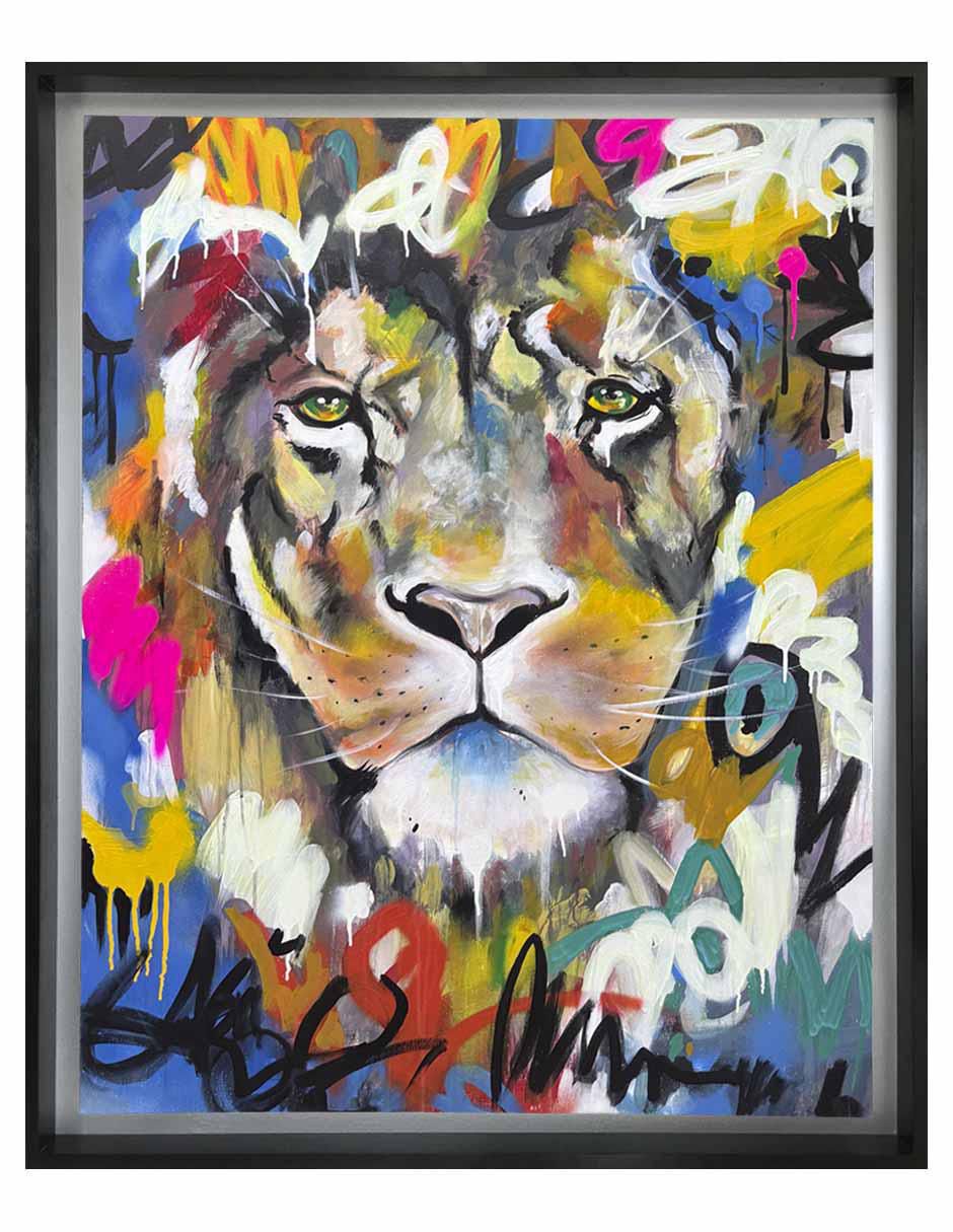 Pintura El León De Los Ojos Tristes técnica acrílico Animalart Pintura El León De Los Ojos Tristes técnica acrílico Animalart