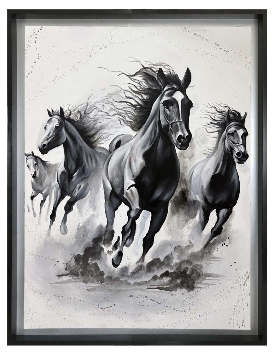 Pintura Éxodo En Libertad técnica acrílico Caballos Pintura Éxodo En Libertad técnica acrílico Caballos