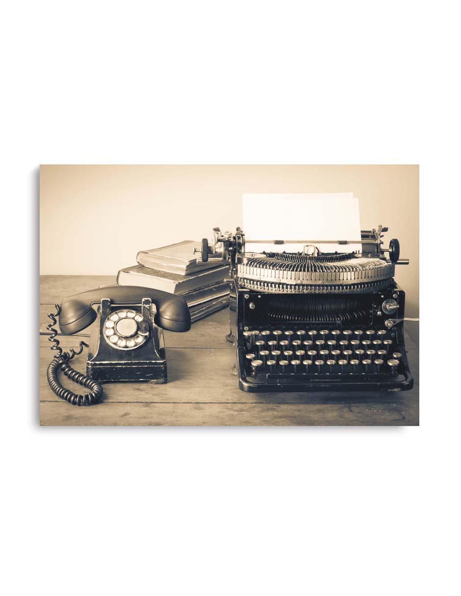 Cuadro decorativo Canvas Art Máquina retro con barniz a registro