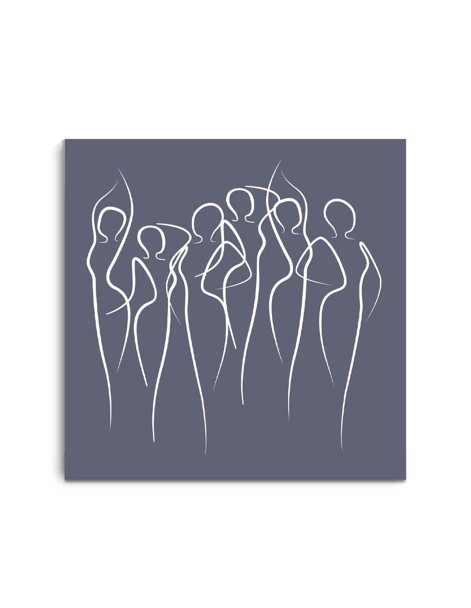 Cuadro decorativo Canvas Art Silueta de mujeres en agrupación con barniz a registro