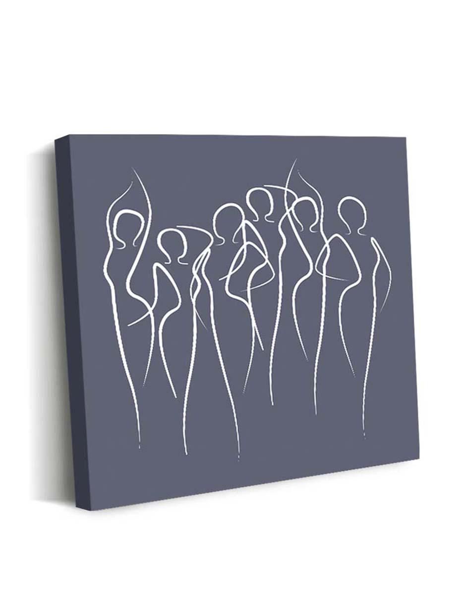 Cuadro decorativo Canvas Art Silueta de mujeres en agrupación con barniz a registro