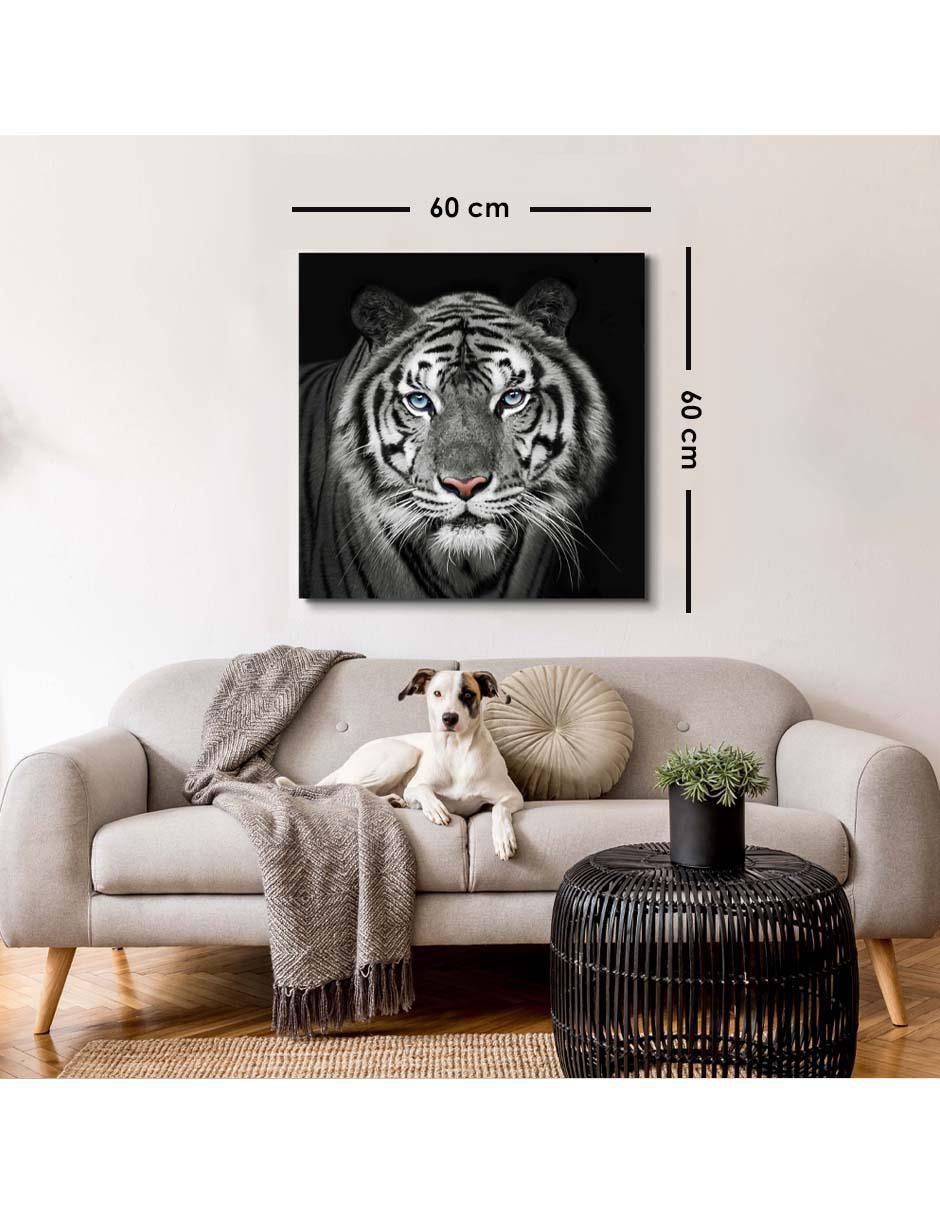 Cuadro decorativo Canvas Art Tigre blanco indochino con barniz a registro