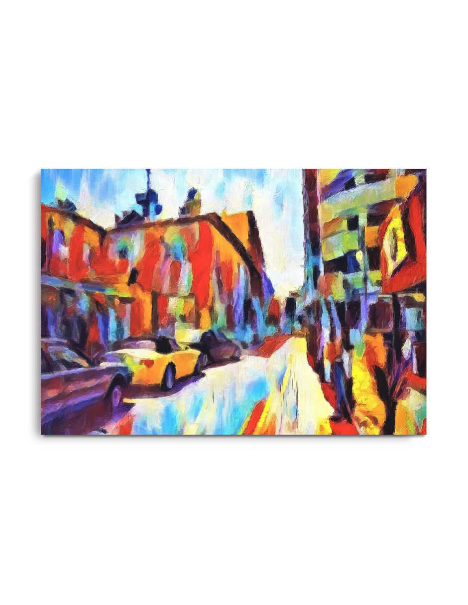 Cuadro decorativo Canvas Art Arte y ciudad vieja en europa con barniz a registro