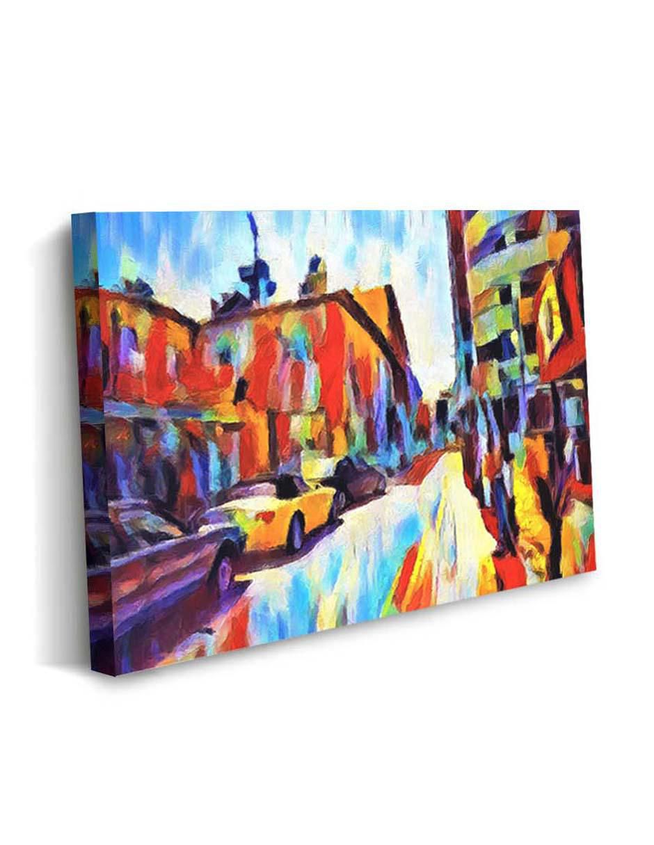 Cuadro decorativo Canvas Art Arte y ciudad vieja en europa con barniz a registro