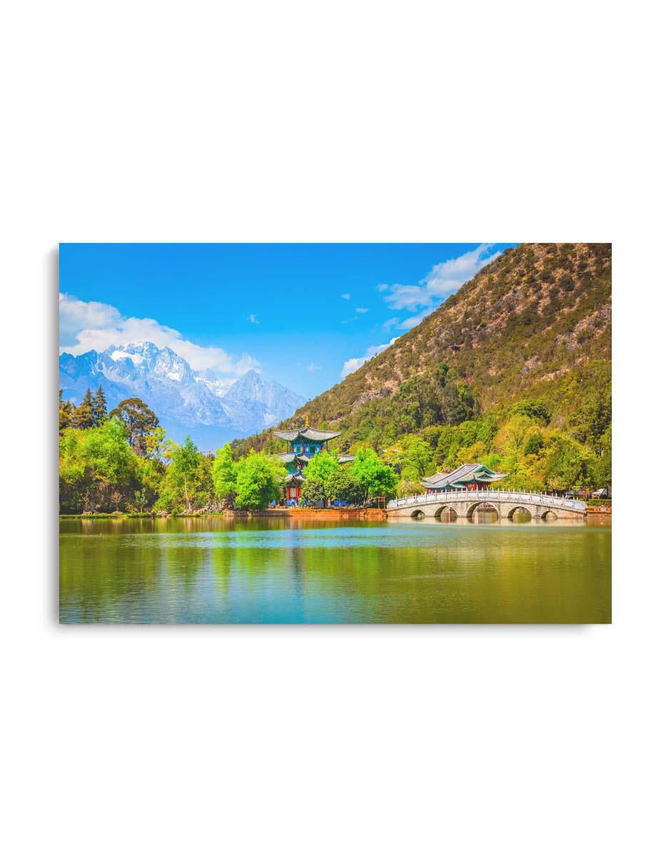 Cuadro decorativo Canvas Art Paisaje negro casco antiguo con barniz a registro