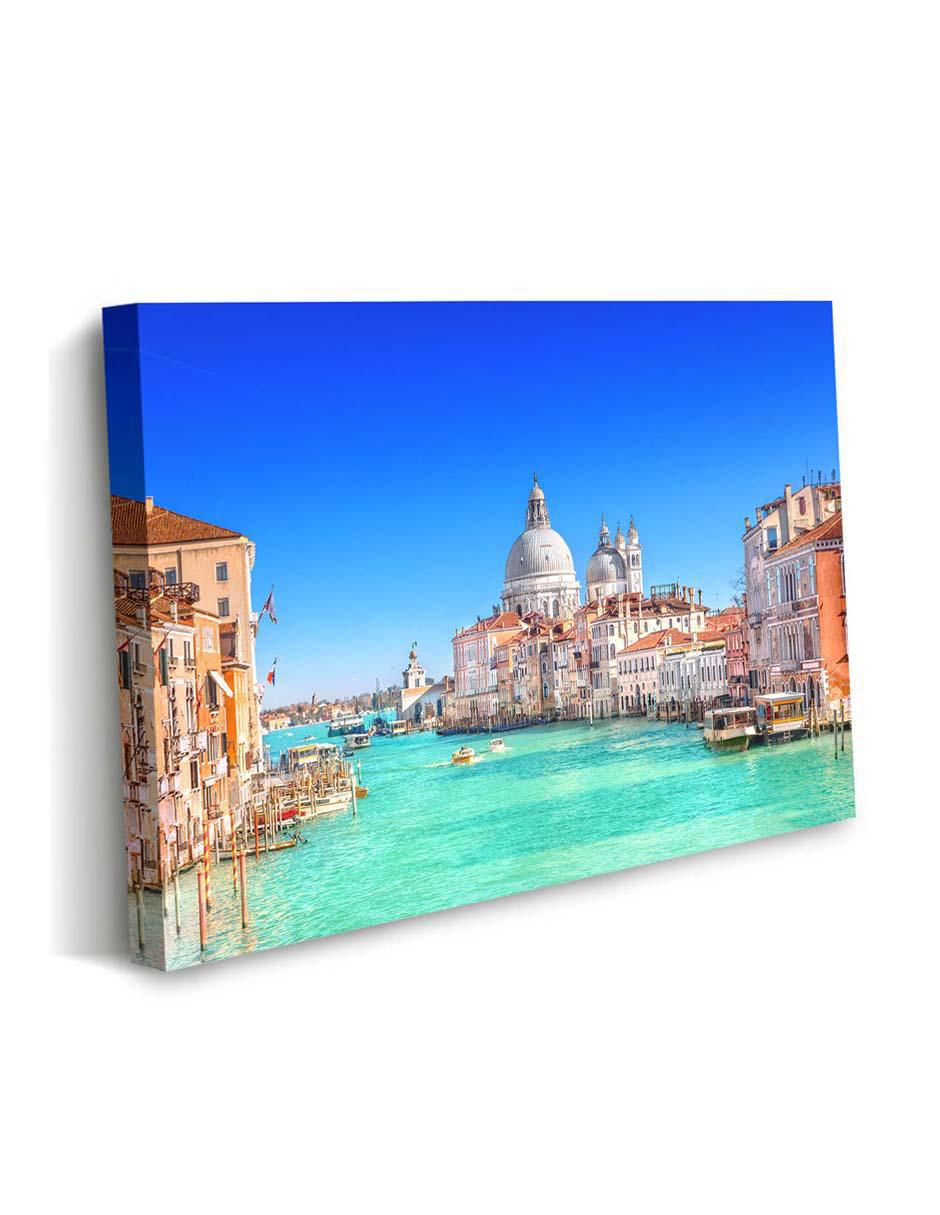 Cuadro decorativo Canvas Art Vista del gran canal de la Basílica con barniz a registro