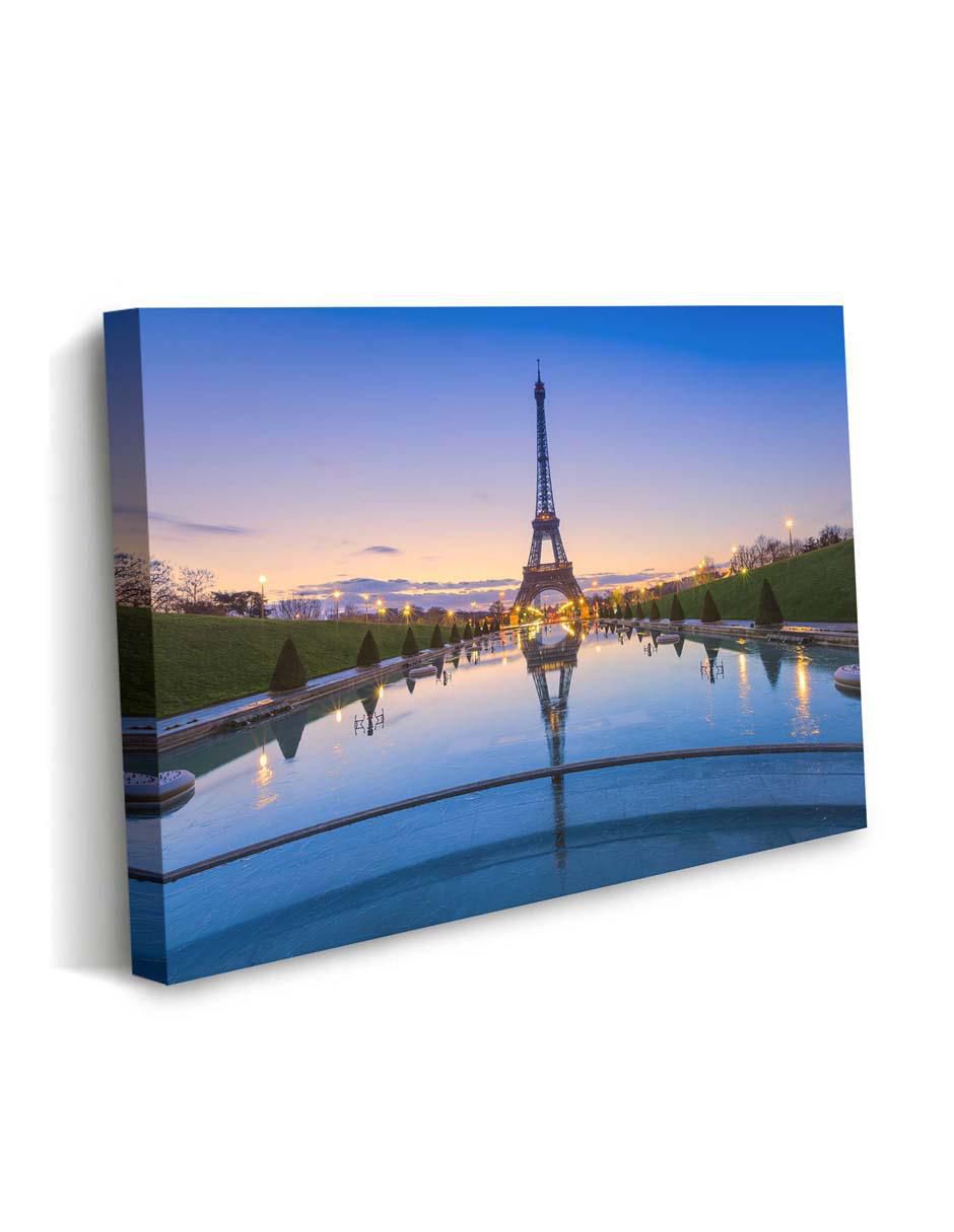 Cuadro decorativo Canvas Art Vista increíble de la Torre Eiffel con barniz a registro