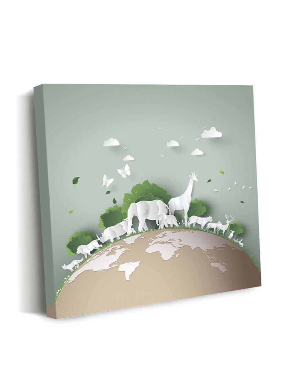 Cuadro decorativo Canvas Art Vida silvestre en el bosque con barniz a registro