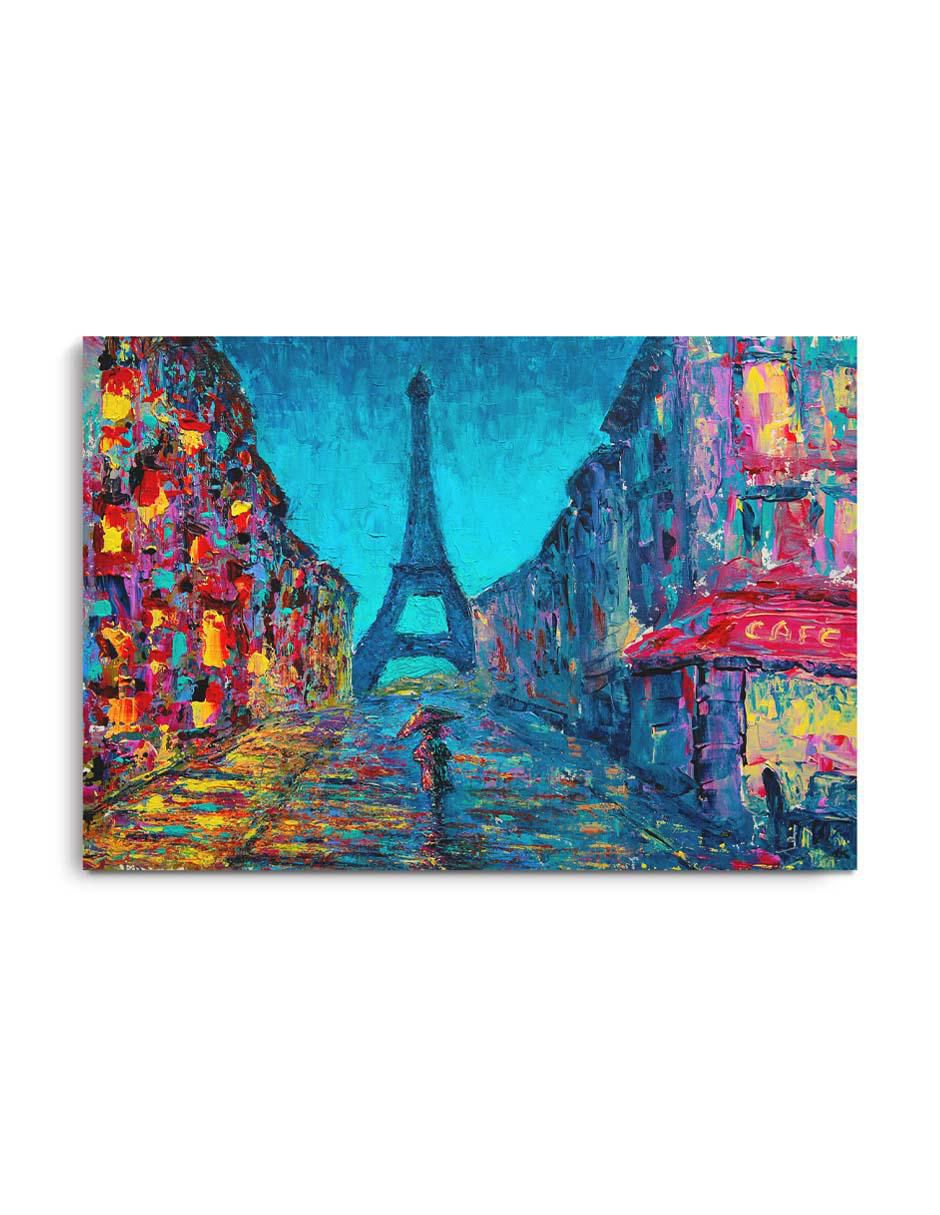 Cuadro decorativo Canvas Art Arte callejero de parís y barniz a registro