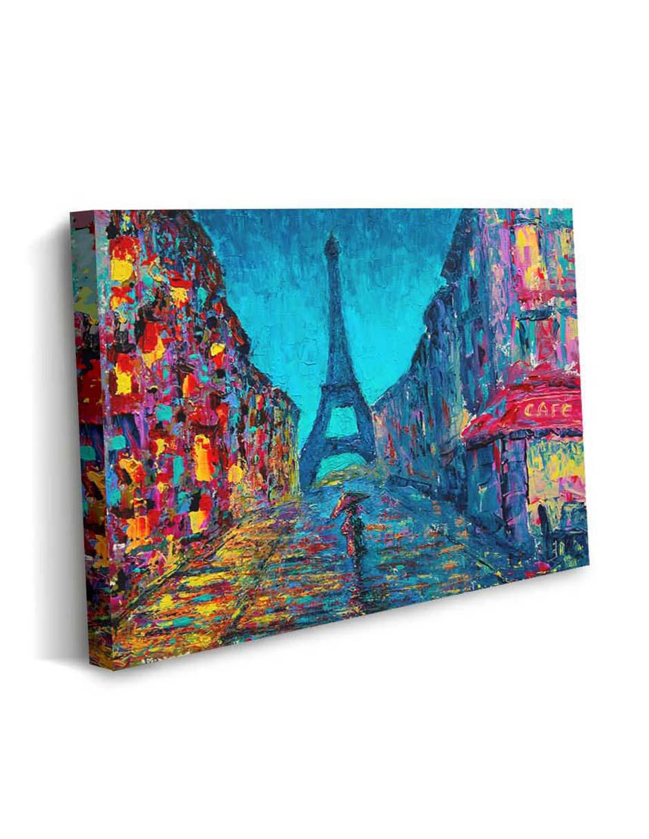 Cuadro decorativo Canvas Art Arte callejero de parís y barniz a registro