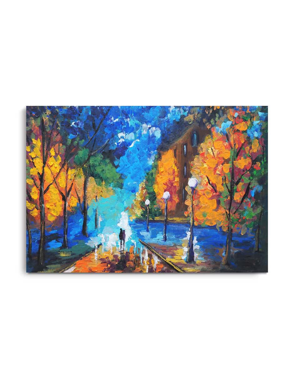 Cuadro decorativo Canvas Art Parque de noche con barniz a registro