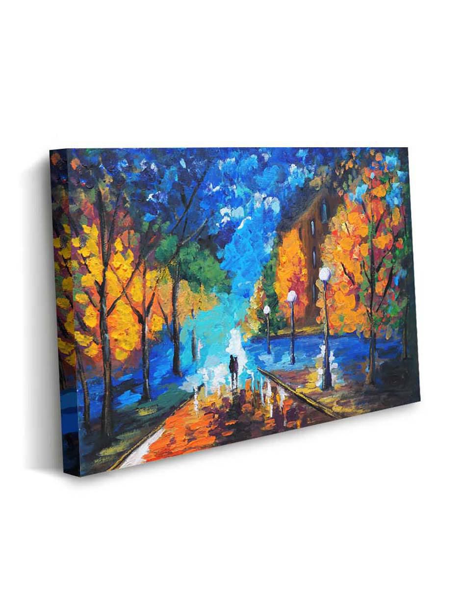 Cuadro decorativo Canvas Art Parque de noche con barniz a registro