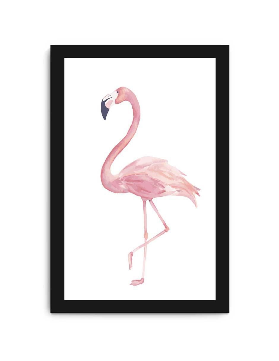 Cuadro decorativo Canvas Art Ave flamenco en acuarela con barniz a registro