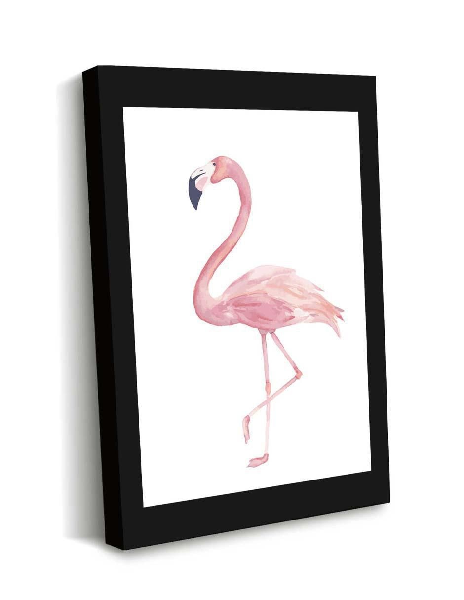 Cuadro decorativo Canvas Art Ave flamenco en acuarela con barniz a registro
