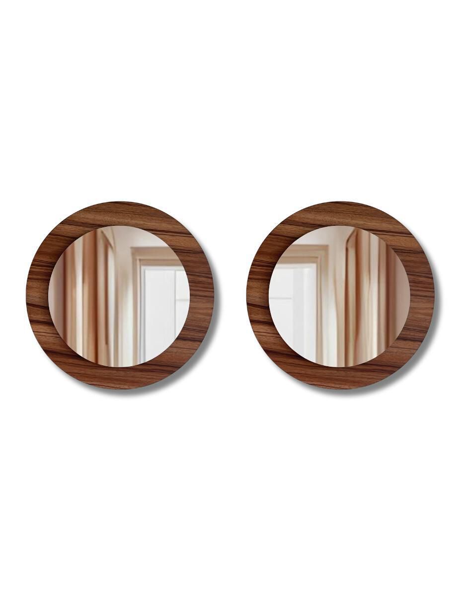 Espejo redondo decorativo de pared de madera glanz oak Espejo redondo decorativo de pared de madera glanz oak