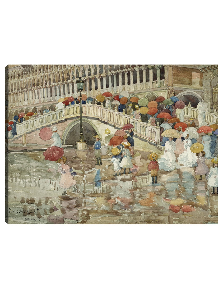 Cuadro decorativo Paraguas Bajo La Lluvia (1899) técnica mixta Paisajes Cuadro decorativo Paraguas Bajo La Lluvia (1899) técnica mixta Paisajes