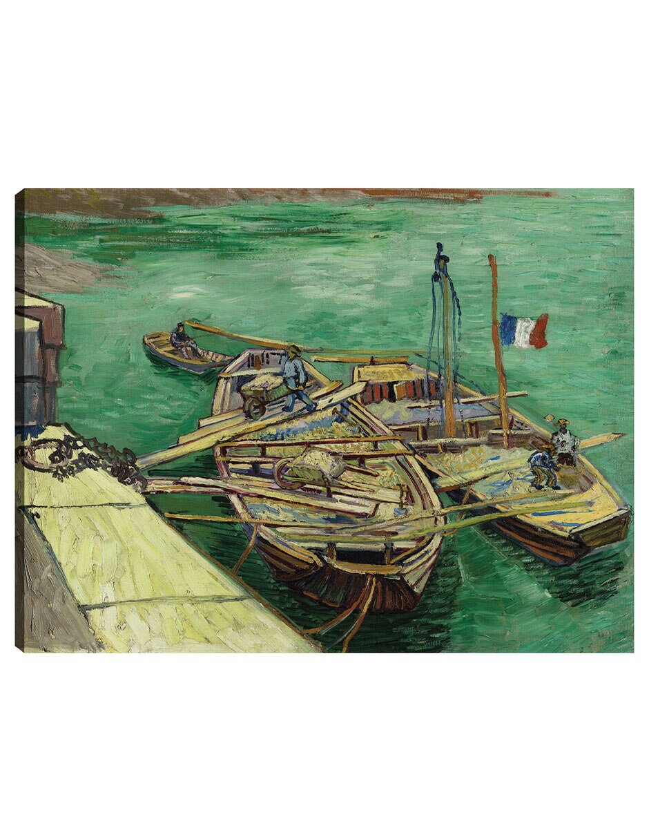 Cuadro decorativo Muelle Con Hombres Descargando Barcazas De Arena (1888) técnica mixta Muelles Cuadro decorativo Muelle Con Hombres Descargando Barcazas De Arena (1888) técnica mixta Muelles