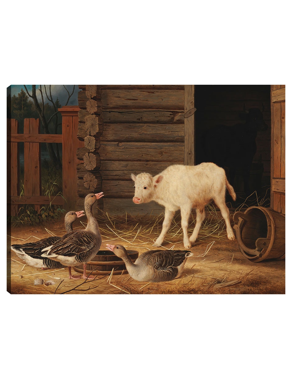 Cuadro decorativo La Sorpresa (1880) técnica mixta Animales Domésticos