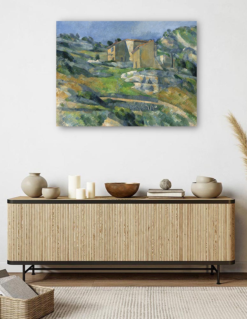 Cuadro decorativo Casas en Provenza – El valle de Riaux cerca de L’Estaque (c. 1883) técnica mixta Campos 12