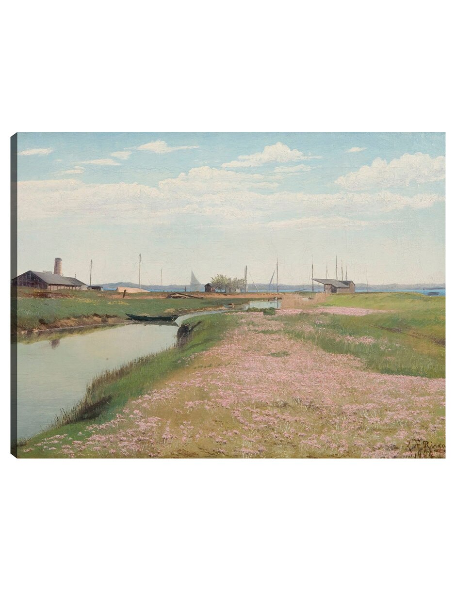 Cuadro decorativo El Río Y El Puerto De Frederiksværk (1900) técnica mixta Ríos