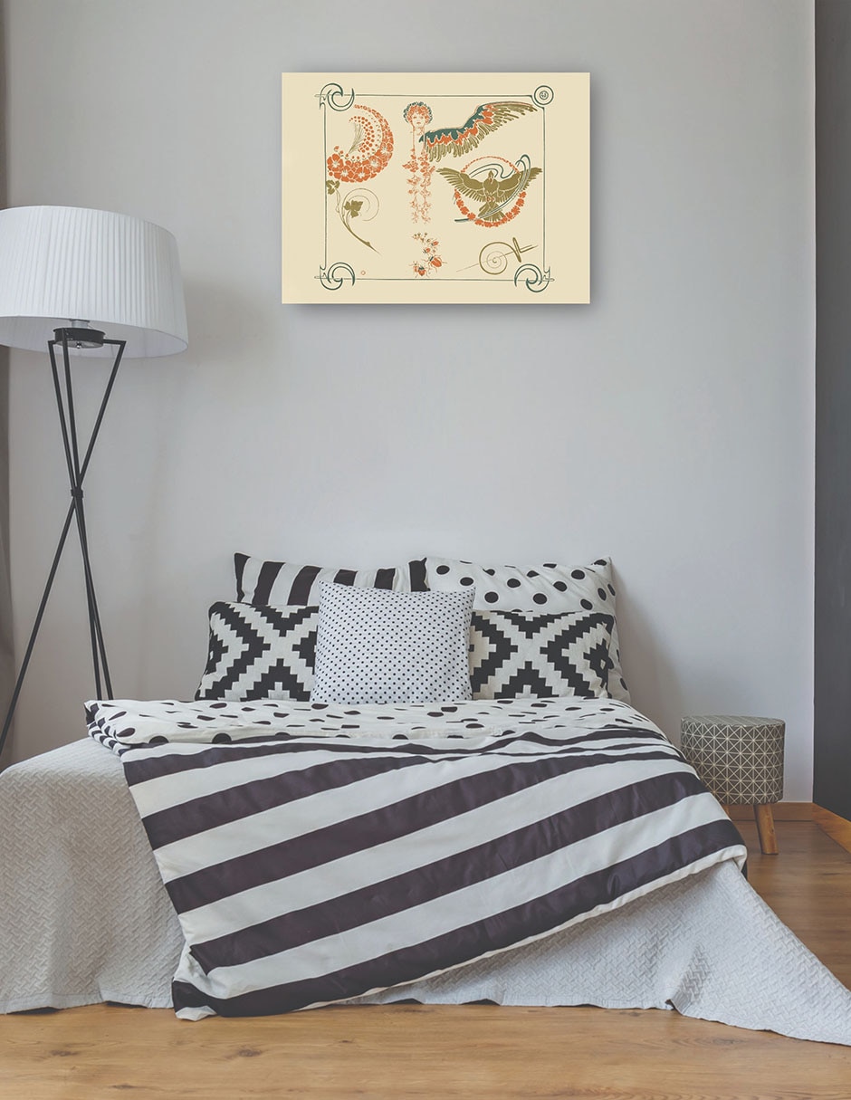 Cuadro decorativo Diseño Abstracto Basado En Flores, Ángeles, Pájaros, Escarabajos. (1900) técnica mixta Formas 3