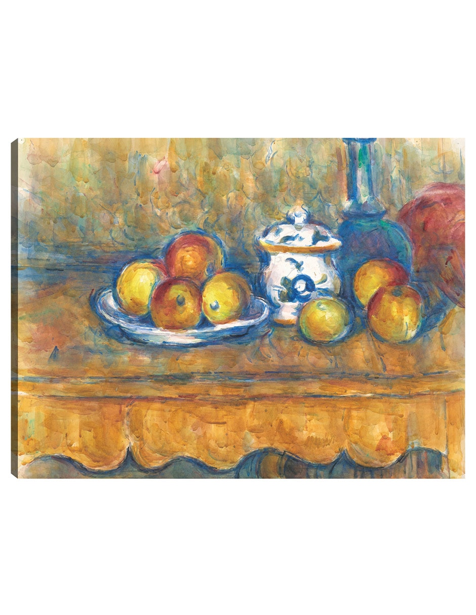 Cuadro decorativo Arte Mural Vida Tranquila Con Botella Azul, Azúcar Y Manzanas (1900-1902) técnica mixta Cuadro decorativo Arte Mural Vida Tranquila Con Botella Azul, Azúcar Y Manzanas (1900-1902) técnica mixta