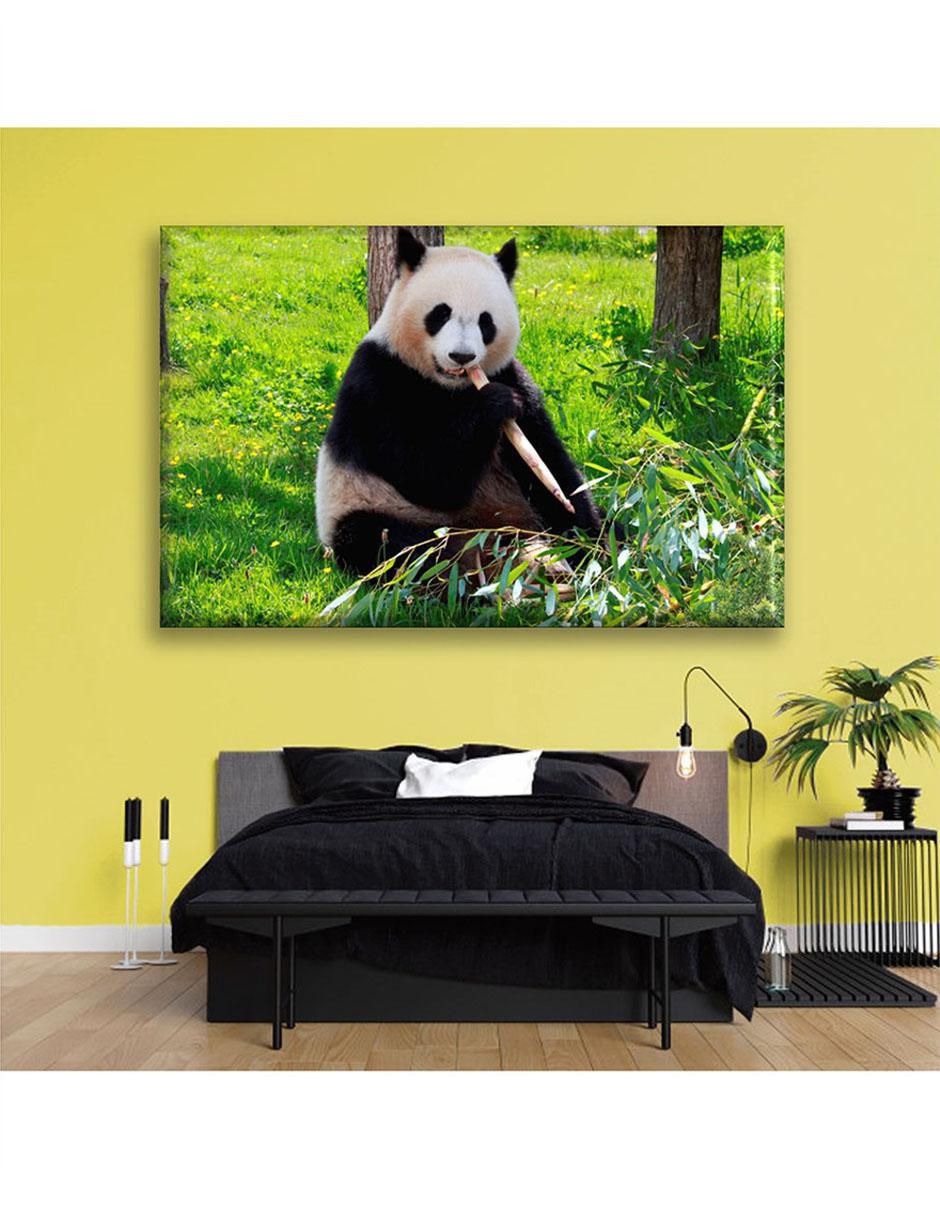 Cuadro decorativo Industria Grafica Ciento 23 Oso panda alimentándose